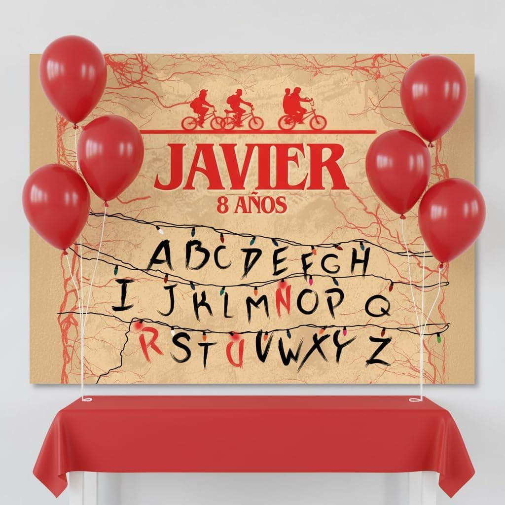Cartel Personalizado StraangerrThinggs 100x80 cm, Pancarta Cumpleaños, Decoracion StraangerrThinggs