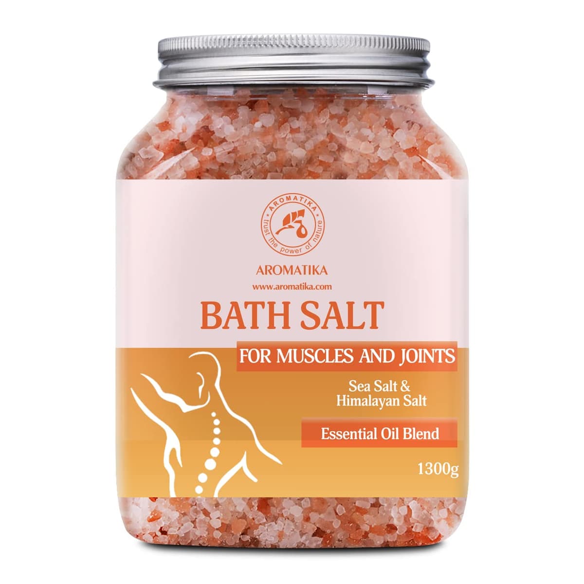 AROMATIKA Joint & Muscle Bath Salts – 1300g Natural Sea Salt Bath Soak with Lavender, Sage & Rosemary Essential Oils for Muscle Relief, Relaxation & Detox, Aromatherapy Soothing Spa Bath, Body Care