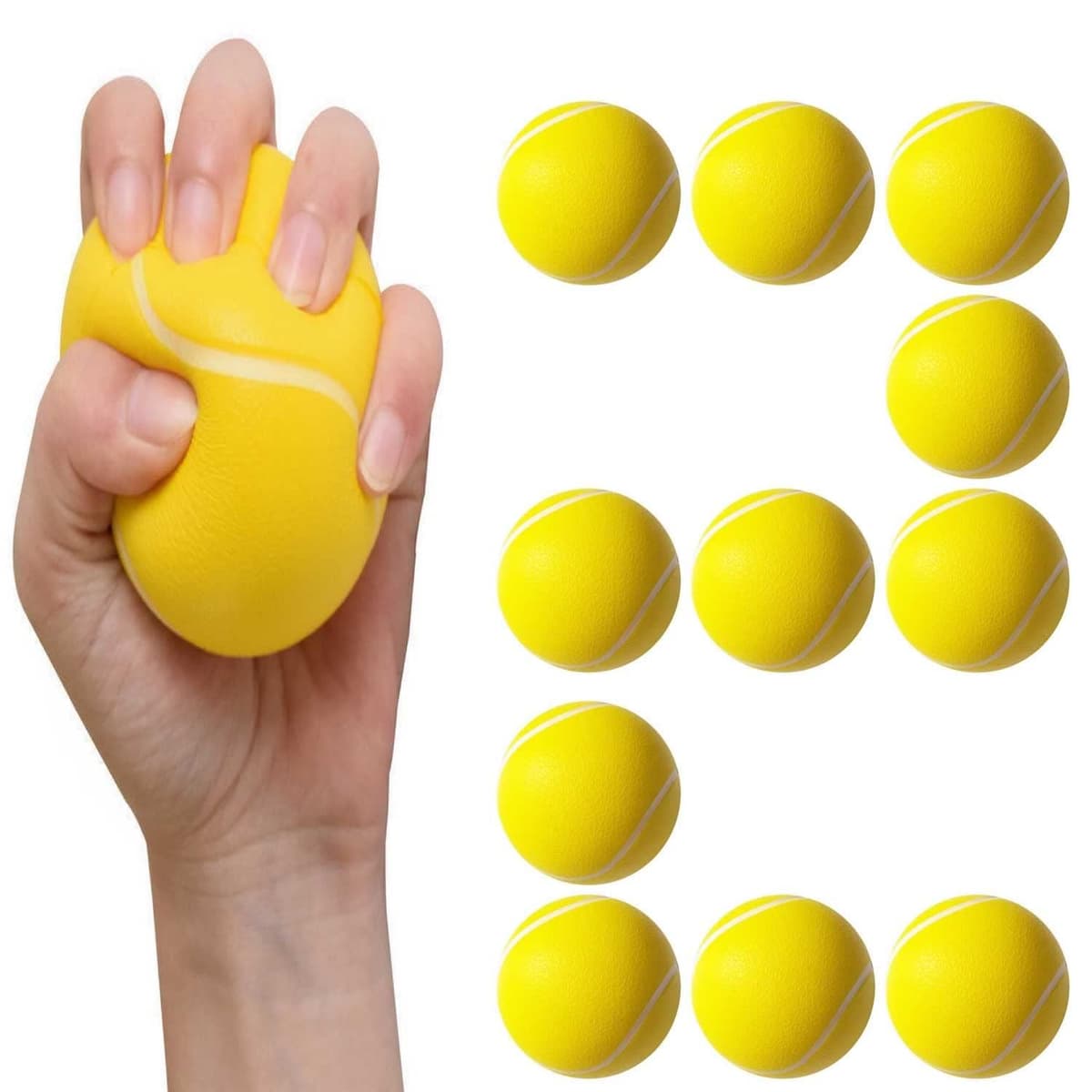 12 Piezas Pelotas Deportivas de Espuma, Pelotas Inflables, Bolas Tenis Espuma
