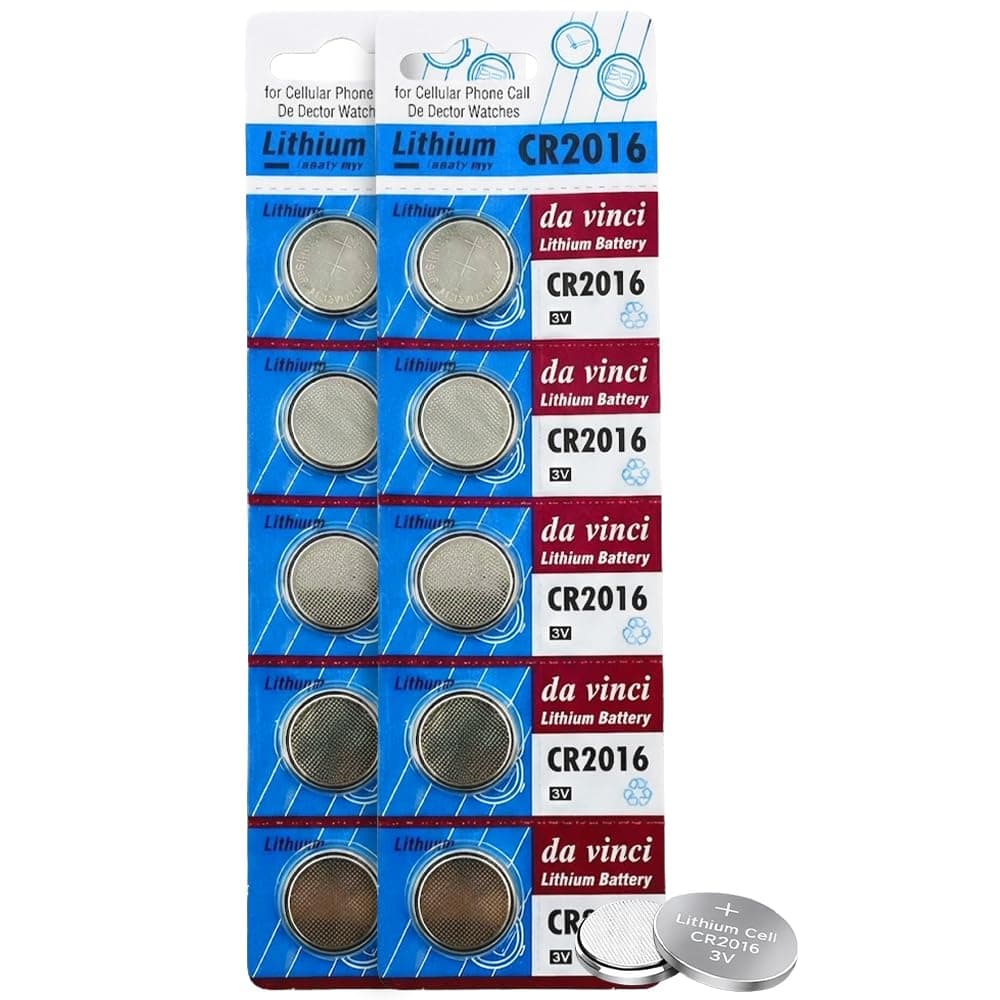 OBD CR2016 Lithium Coin Cell Battery 3V Long Lasting Power Button Batteries for Watches Key Fobs Remotes Calculators Electronics (10)