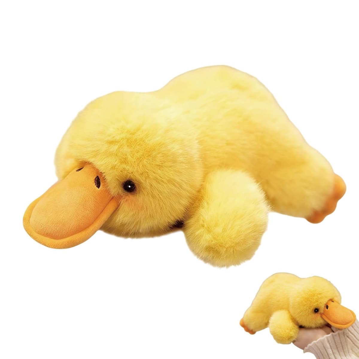 Weighted Duck Plush, 15cm Duck Teddy Soft Toy for Stress Relief, Cute Stuffed Toy Doll for Home and Car Decor, Small Plushies for Gifting, Yellow