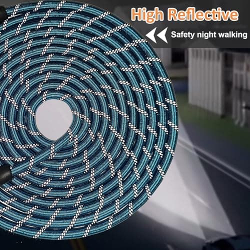 BTINESFUL Long Dog Leash, 10/15/20/30/50FT Dog Training Leash with Soft Handle, Reflective Heavy Duty Rope Dog Lead for Medium Large Dogs Outside Play, Camping (3/8" x 15ft, Blue) — view 3