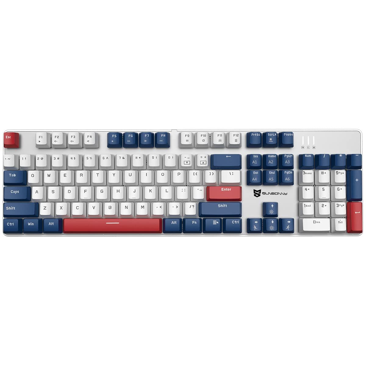 Qisan Mechanical Gaming Keyboard Wired Blue Led Backlit Keyboard Blue Switch Full Size 104 Keys US Layout | Computer Mechanical Keyboards