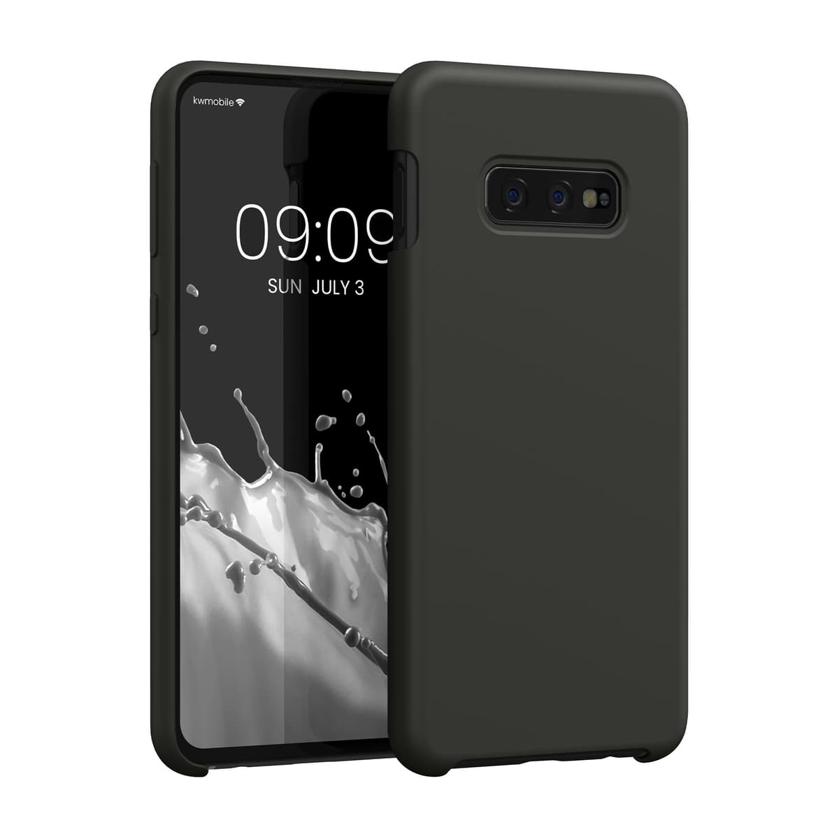 kwmobile Case for Samsung Galaxy S10e Case - Soft Cover - Shockproof Silicone - Wireless Charging Dark Grey