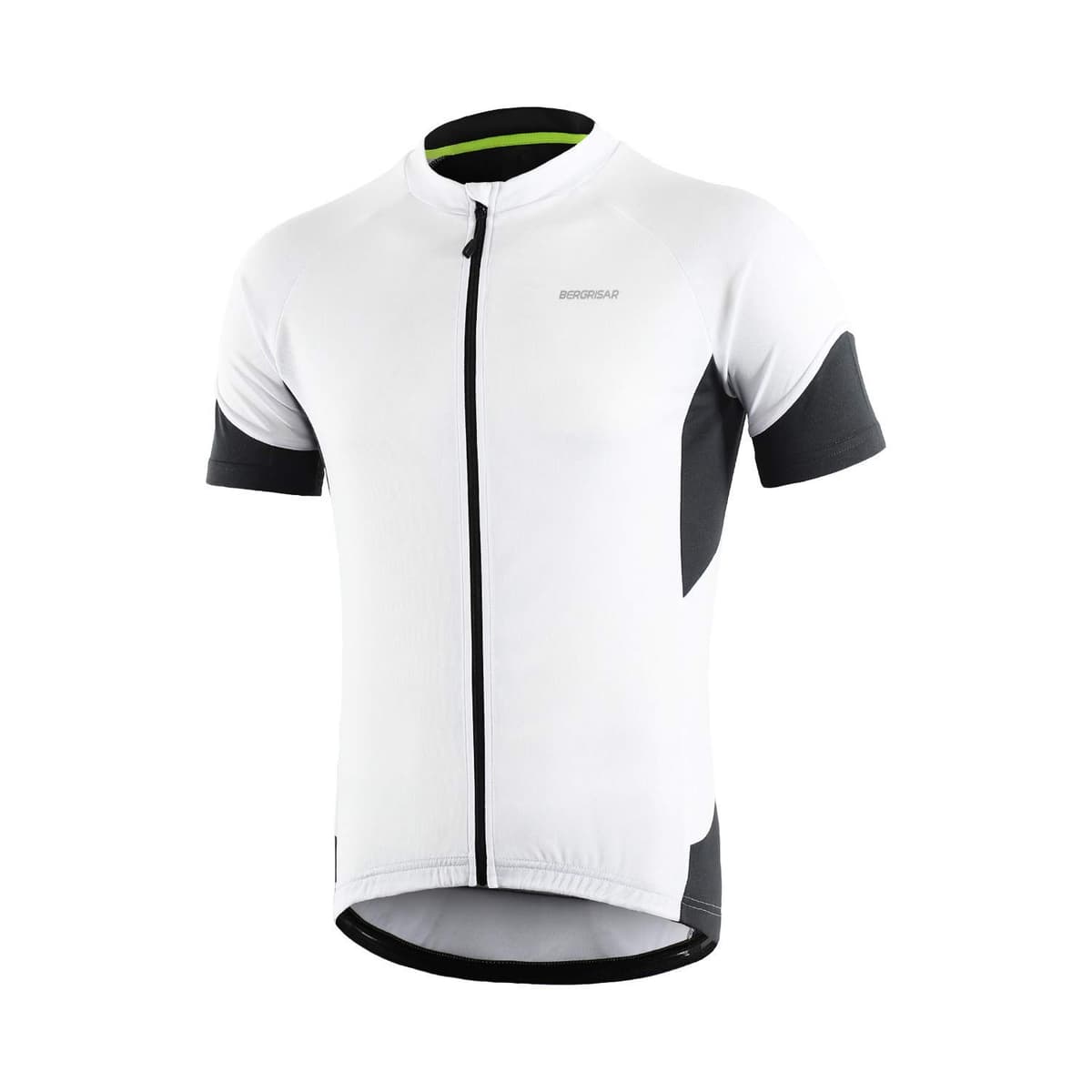 BERGRISAR Camiseta de Ciclismo de Manga Corta para Hombre, 3+1 Bolsillos con Cremallera