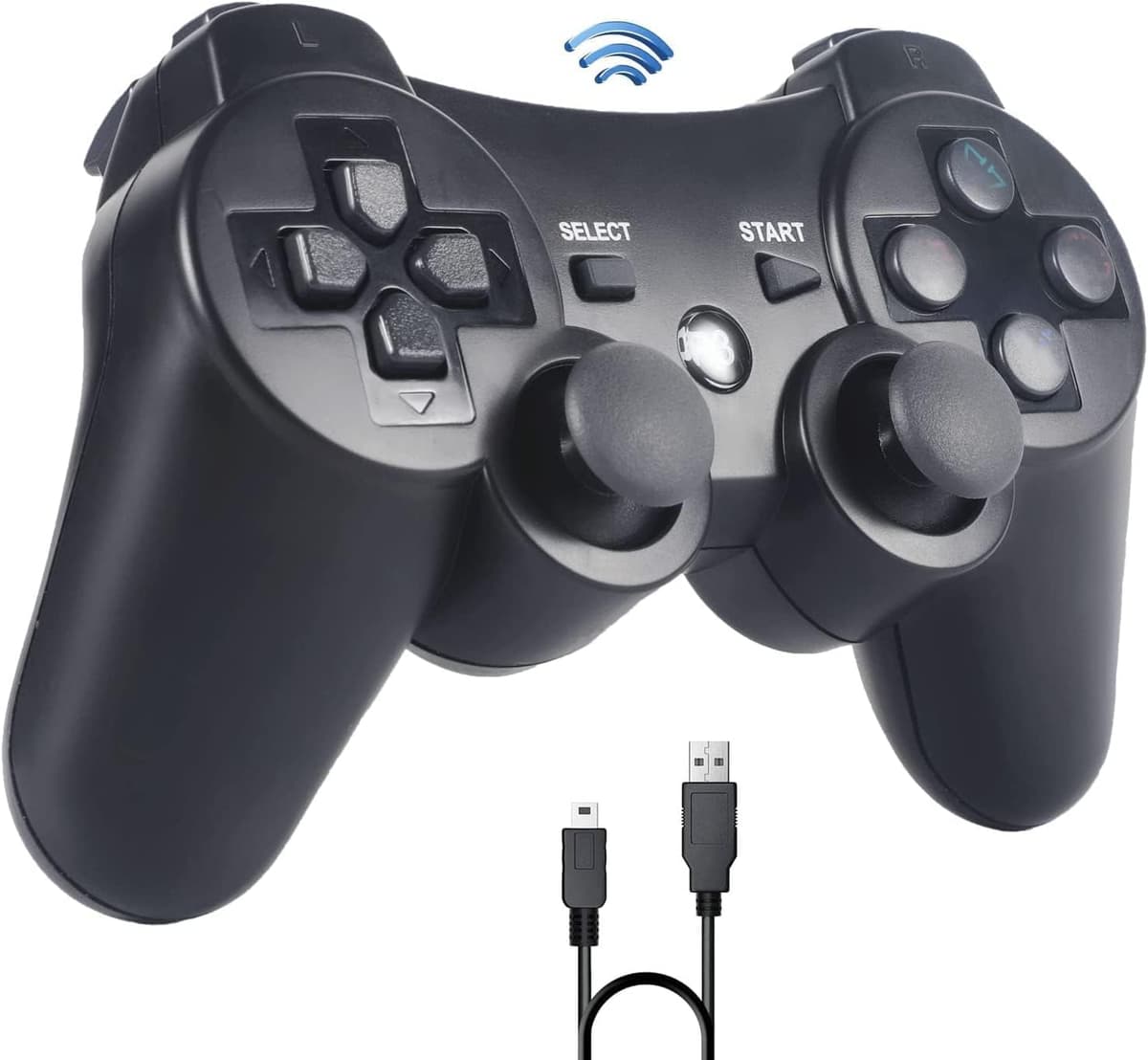 Sefitopher Wireless Controller for PS3, Bluetooth Gamepad with DualShock & Charging Cable, Compatible with PlayStation 3 (Black)