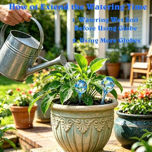 MOONSOUND Small Plant Watering Globes, 6pcs Plastic Plant Watering Devices, Plant Waterer Self Watering Bulbs for Indoor Outdoor Plants — view 2