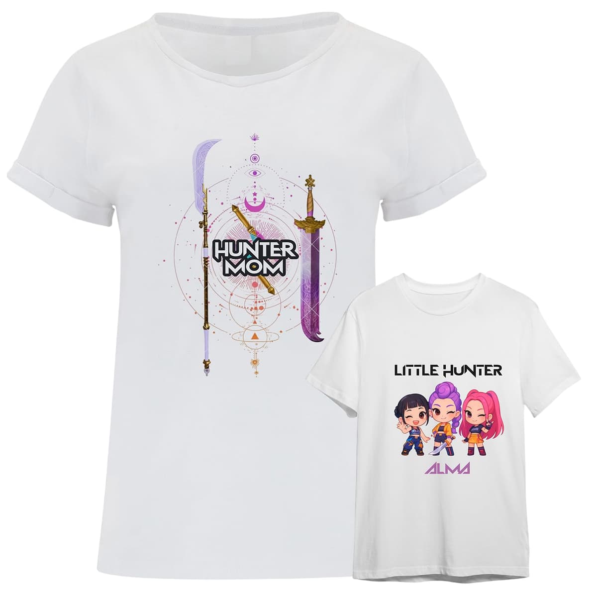 Evyre Regalo Dia de la Madre Pack Camisetas k-Pop Personalizada Nombre Mama niña niño Hijo Mujer Ropa Algodón Body Bebe Recien Nacido Idea Conjunto Detalle Original Cazadoras Hunt