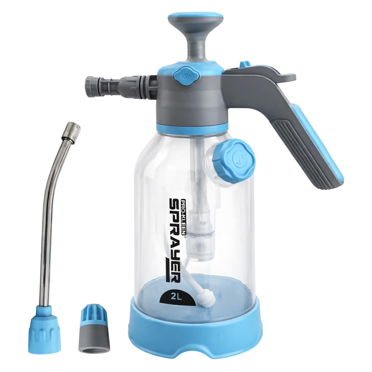 Pro-Kleen 2L Hand Pump Sprayer, Snow Foam Spray Bottle with 3 Adjustable Nozzles for Car Wash, Valeting, Garden, Plants, Patio, Home and Outdoor Cleaning