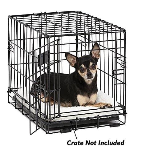 Midwest Homes for Pets 42.8cm x 30.5cm x 7cm White Fleece Dog Bed, Comfortable Bolster Dog Bed, Fits a 45.72cm Long Dog Crate, Easy Maintenance Machine Wash and Dry, White, Model 40218