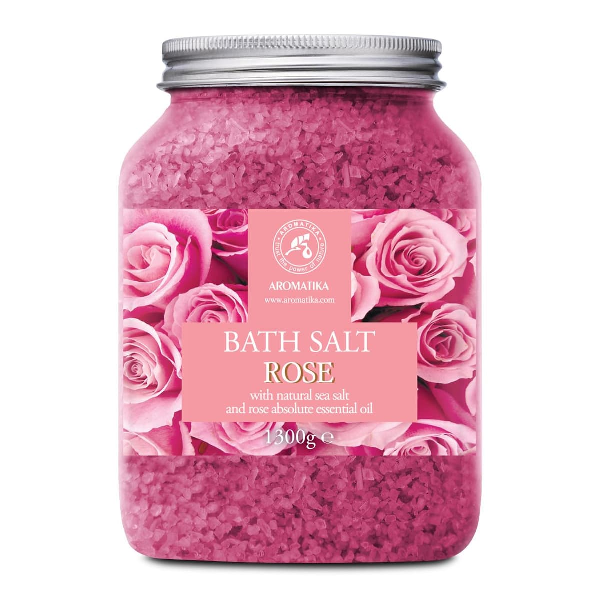 Rose Bath Salts 1300g - Natural Rosewood Oil & Rose Extract - Best for Relaxing - Good Sleep - Beauty - Bathing - Body Care - Wellness - Relax - Aromatherapy - Spa - De-Stress Bath Salts