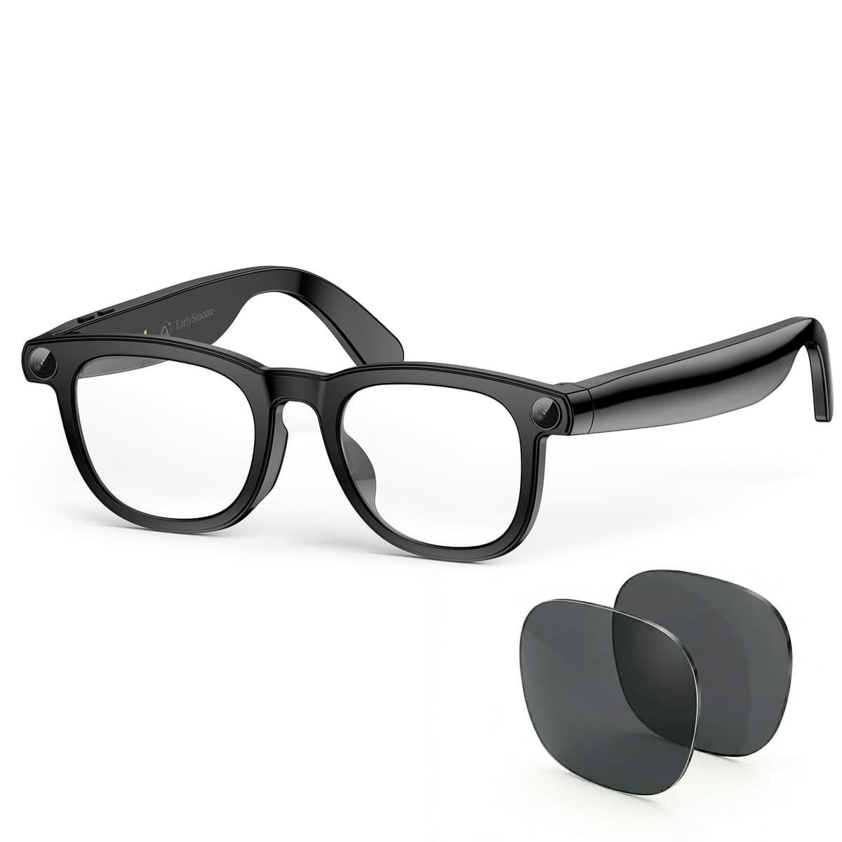 2026 Smart AI Glasses for Men/Women, 8MP 4K POV Camera, AI Assistant, HD Video & Voice Recorder, Meeting Transcriber, Translation, Open-Ear Bluetooth, Blue Light + Extra UV Lenses for Office Work