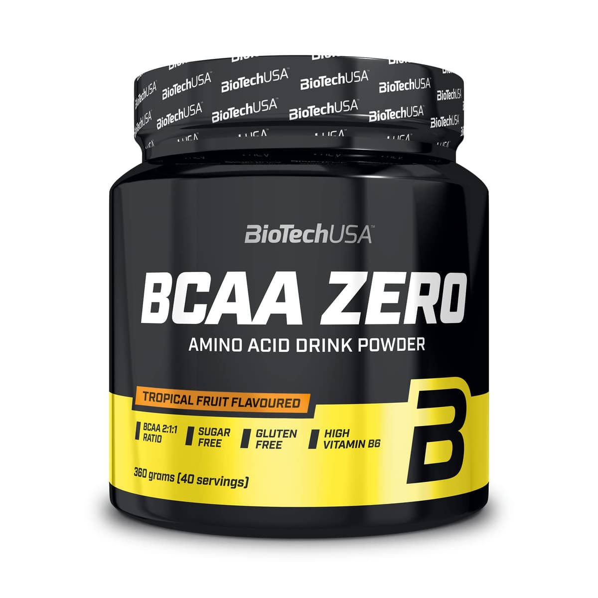BioTechUSA BCAA Zero - Aminoácidos Esenciales en Polvo | 6g BCAA con L-Leucina Instantánea | Vegano | Sin Azúcar, Sin Lactosa, Sin Gluten, 360 g, Frutas tropicales
