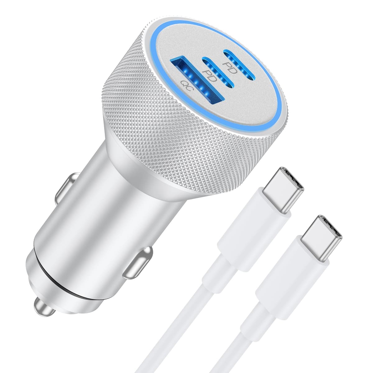 WODENTA for iPhone 17/16/15 Pro Max Car Charger, 67W 3-Port Fast USB C Car Charger Power Cigarette Lighter Adapter with 3FT USB C to C Cable for iPhone 17/17 Pro/Air/17e/16/15 Pro Max/Plus/16e, iPad
