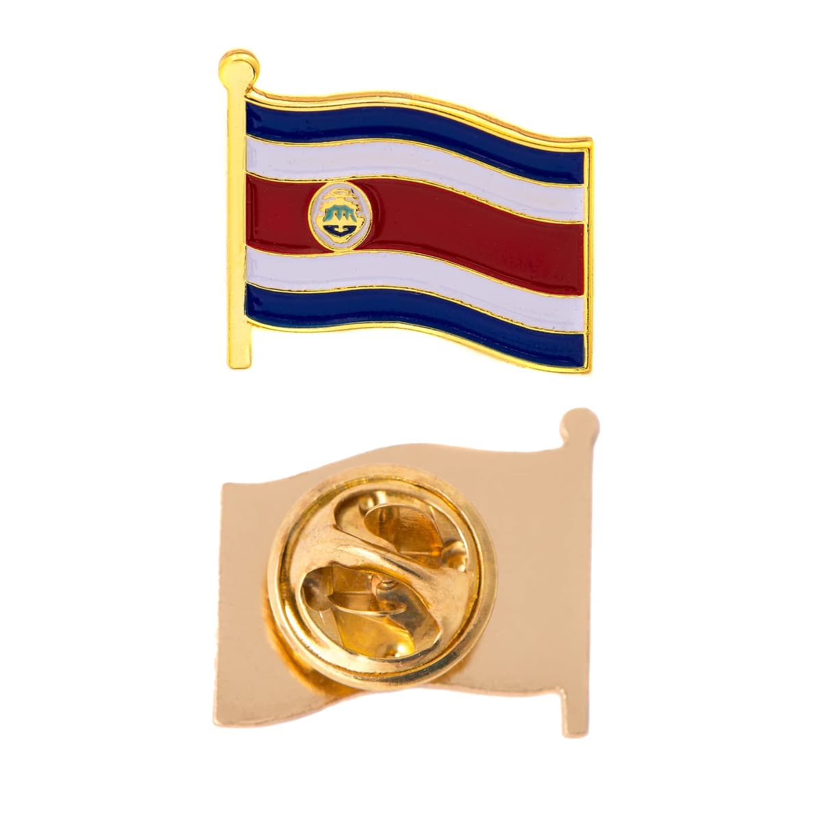 Pin de solapa con la bandera de Costa Rica esmaltado hecho de metal Souvenir sombrero hombre mujer patriótica (bandera de ahorro de solapa)