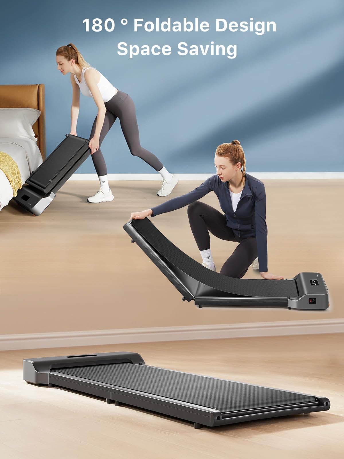 WALKINGPAD Foldable Walking Pad for Home Office, Under Desk Treadmill with Adaptive Speed Control, Compact Design for Small Spaces, No Assembly Needed — view 2