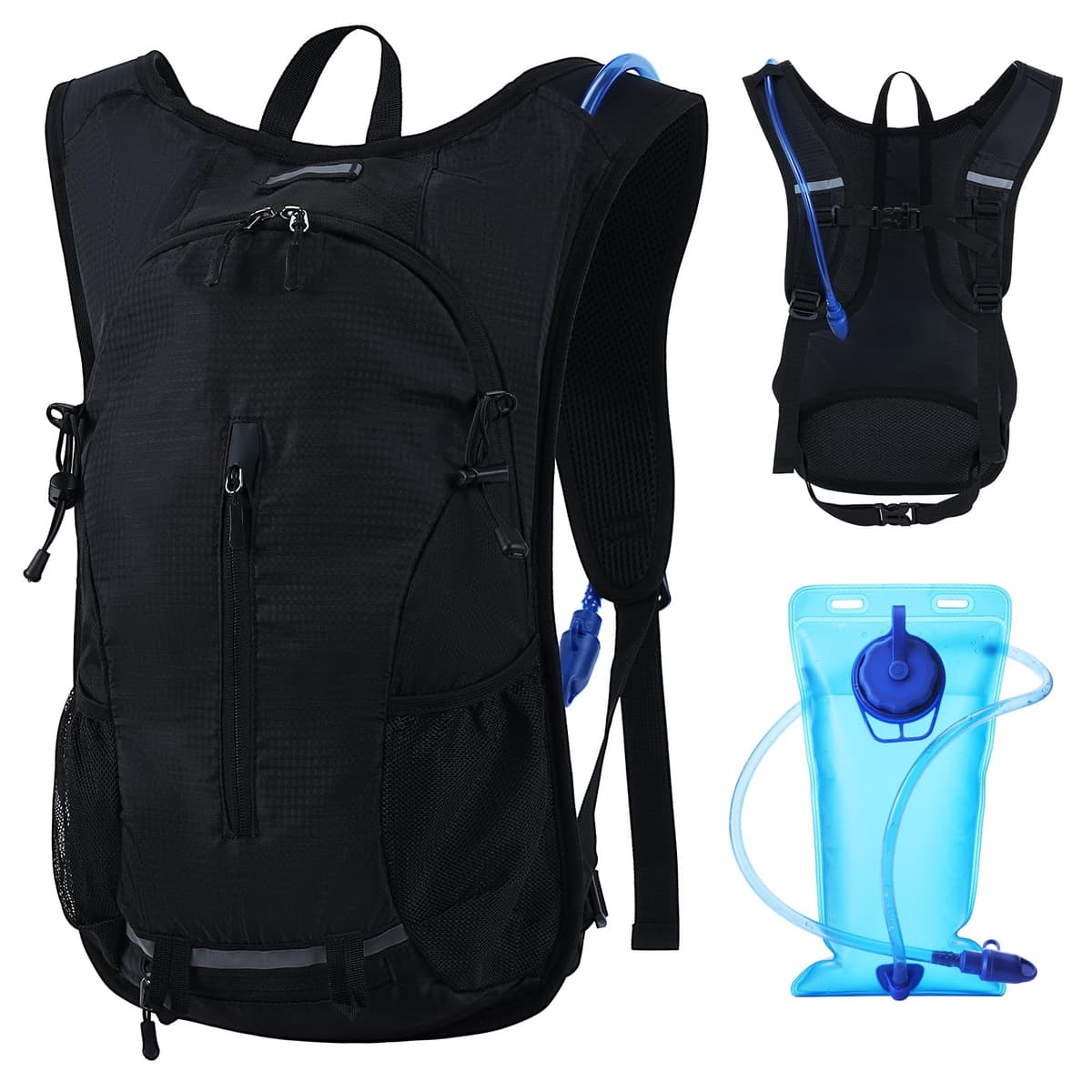 Hydration Backpack with 2L Water Bladder, Lightweight Water Backpack Breathable Hydration Pack for Women Men Cycling Running Camping Climbing