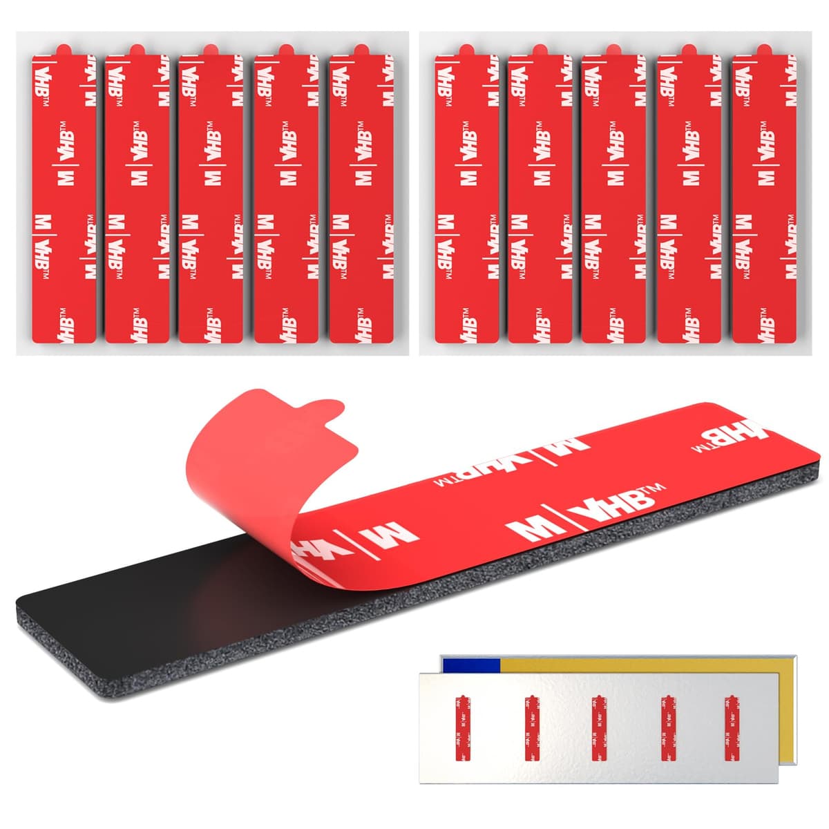 Number Plate Sticky Pads, 10 x License Plate Sticky Foam Pads, Numberplate Sticker Pad, Extra Strong Double Sided Number Plate Tape Heavy Duty for Vehicle Number Plates, Licence Plates