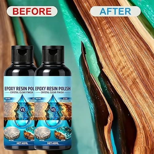 2PCS Epoxy Resin Polish High Gloss Finish Cleaner 40ml, Fast Long Lasting Sanding Set with Sponge