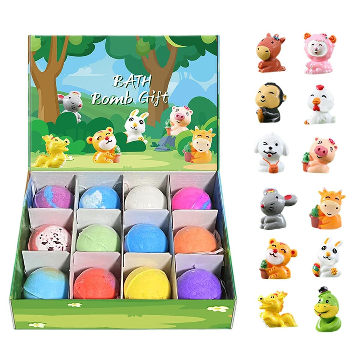 Pelota De Baño para Niños, Bolas De Sal De Gaseosas - Pelota De Baño con Juguetes, Land & Sea Toys Bola Orgánica Natural Hecha A Mano para Niños para Cumpleaños, Halloween, Navidad