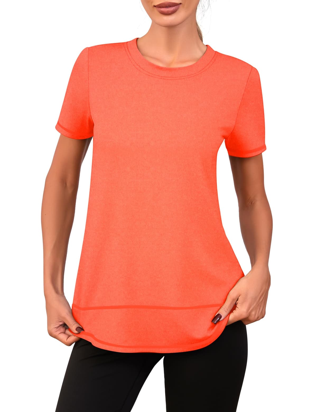 Camiseta Deportiva Mujer Slim Fit Camisetas de Manga Corta Ropa Deporte Secado Rápido para Yoga Running Fitness