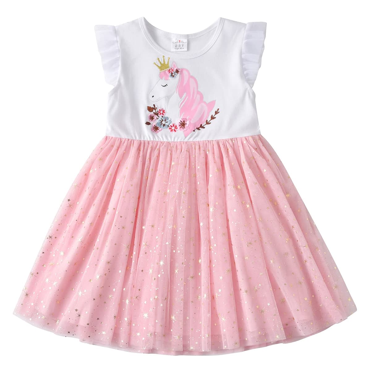 VIKITA Girls Dresses Princess Dress Flower Tulle Birthday Party Dress Girls Clothing 2-8 Years