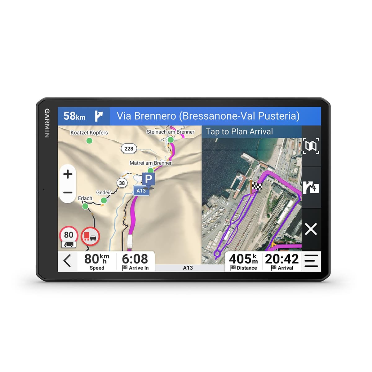 Garmin dēzl LGV820, GPS para camión con Pantalla Brillante de 8'', Información de tráfico en Tiempo Real, Voz y Asistencia al Conductor, Rutas Personalizadas, Mapas de EU, Alertas meteorológicas