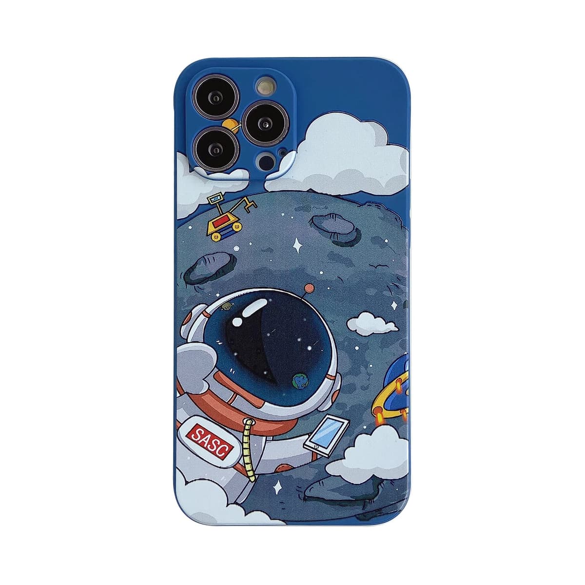Yonds Queen for iPhone 11 Cute Case, Cool Cartoon Astronaut Planet Moon Space Design Stylish Soft TPU Bumper Shockproof Anti-Slip Protector Fashion Case (iPhone 11, Blue Moons)