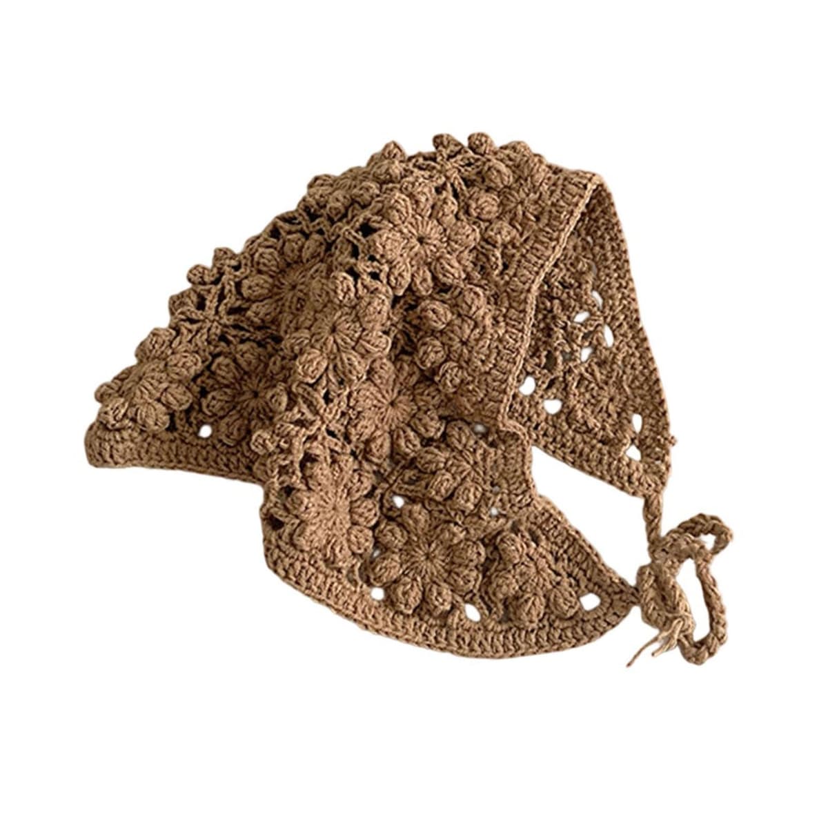 Classical Crochet Baby Bandana Hair Scarf Double Purpose Head Wrap Headwear Soft Texture Hairband for Newborns Girls Vintage Hairband for Infants
