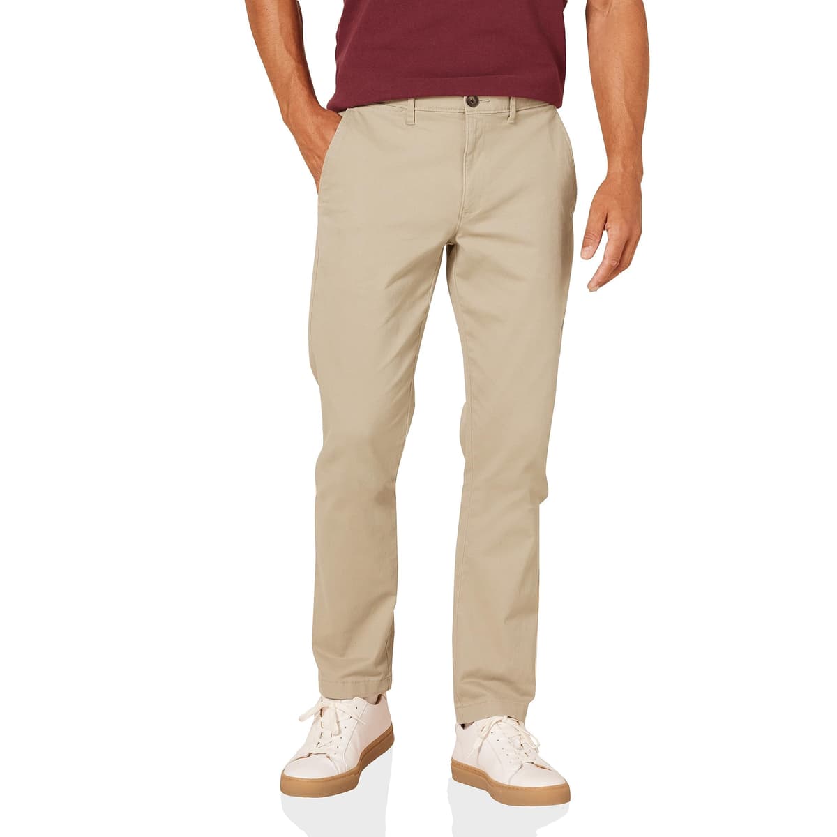 Amazon Essentials Pantalones Informales de Estilo Chino, Elásticos y de Corte Ajustado Hombre