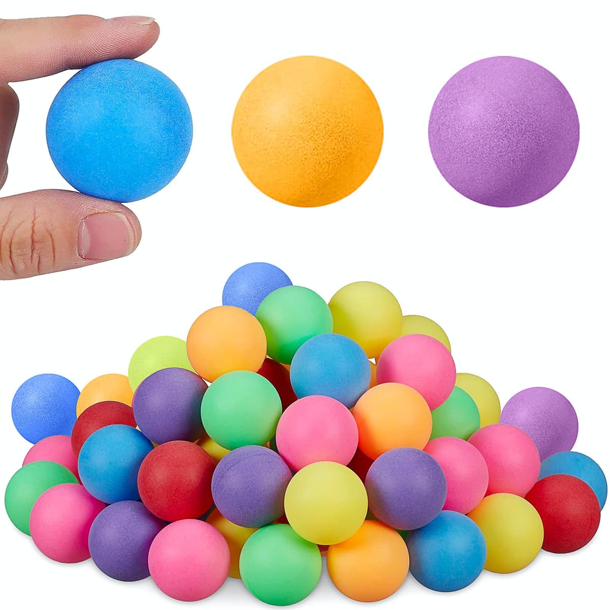 Pelotas de Ping Pong,50 Piezas 40 mm Color Pelotas de Ping Pong Plastico Pelota Ping Pong Pelota Ping Pong estándar para Adultos y Niños Mezcla de Colores