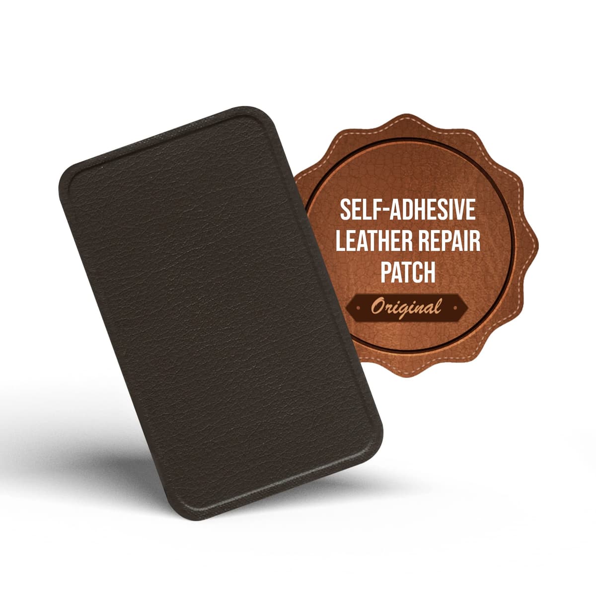 MastaPlasta Parche Autoadhesivo Premium para Reparación Instantánea de Cuero y Otros Tejidos. MARRÓN Oscuro. 10cm x 6cm. Primeros Auxilios para sofás, Asientos de Coche, Bolsos, Chaquetas