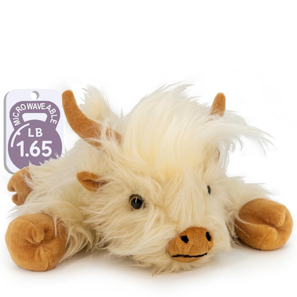 Marysun Microwavable Highland Cow Stuffed Animal - Weighted Stuffed Animal Plush, Heating Pad for Period Cramps, Cozy Gift for Girls|Women|Kids|Elderly People