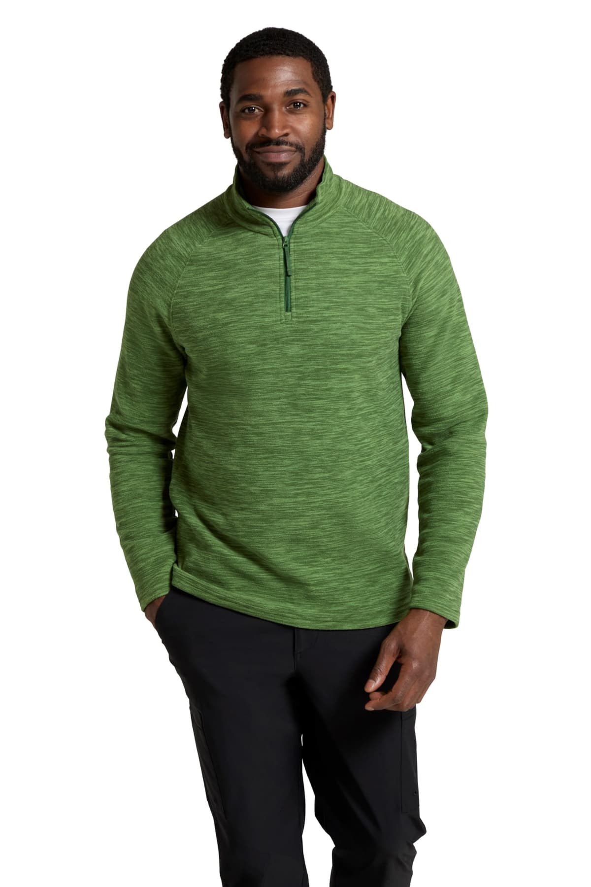 Mountain Warehouse Snowdon Mens Micro Fleece Top - Breathable Antipill, Half Zip Collar Sweater, Quick Drying Smooth Pullover - For Spring Summer & Outdoors