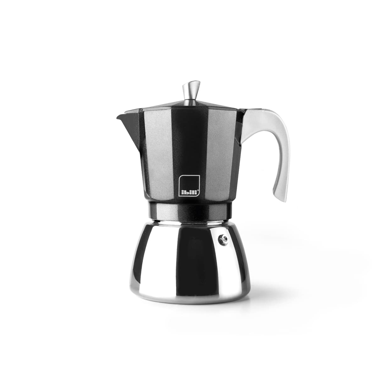 IBILI - Cafetera express Elba Black, 6 tazas, 300 ml, Aluminio fundido, Base de Acero Inoxidable, Apto para inducción