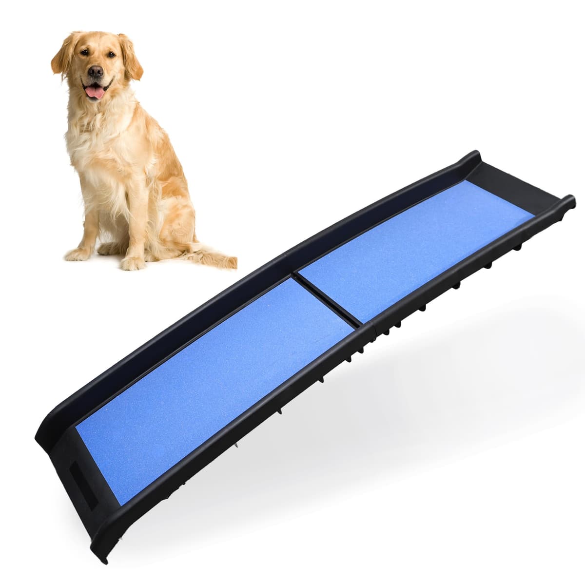 DIVCHI Pet Ramp Anti Slip Dog Ramps Lightweight & Portable Plastic Dog Car Ramps Foldable Pets Ramp (Blue)