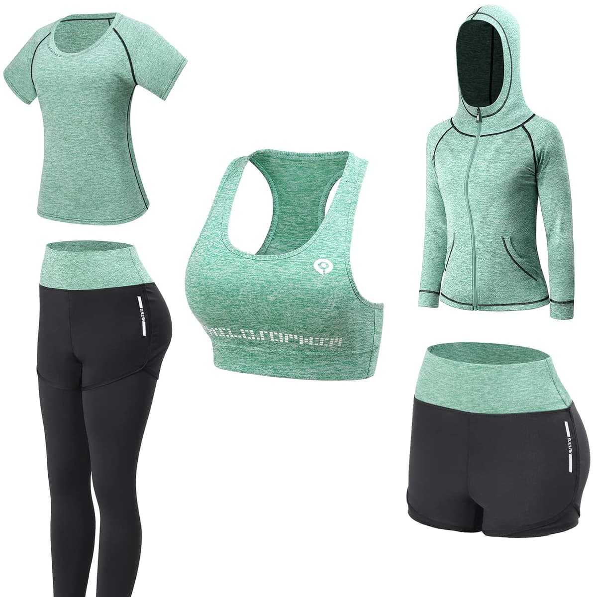JULY'S SONG - Conjunto de yoga con 5 prendas, para correr, gimnasio, fitness