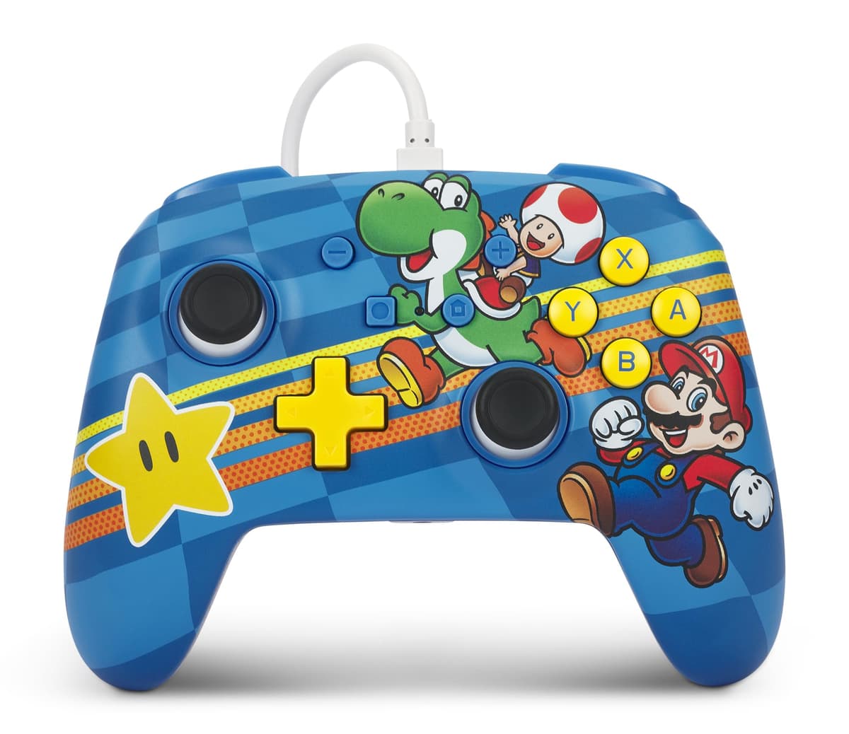 Mando con cable mejorado PowerA para Nintendo Switch - Mushroom Kingdom Friends, mando, mando para videojuegos, mando con cable, con licencia oficial