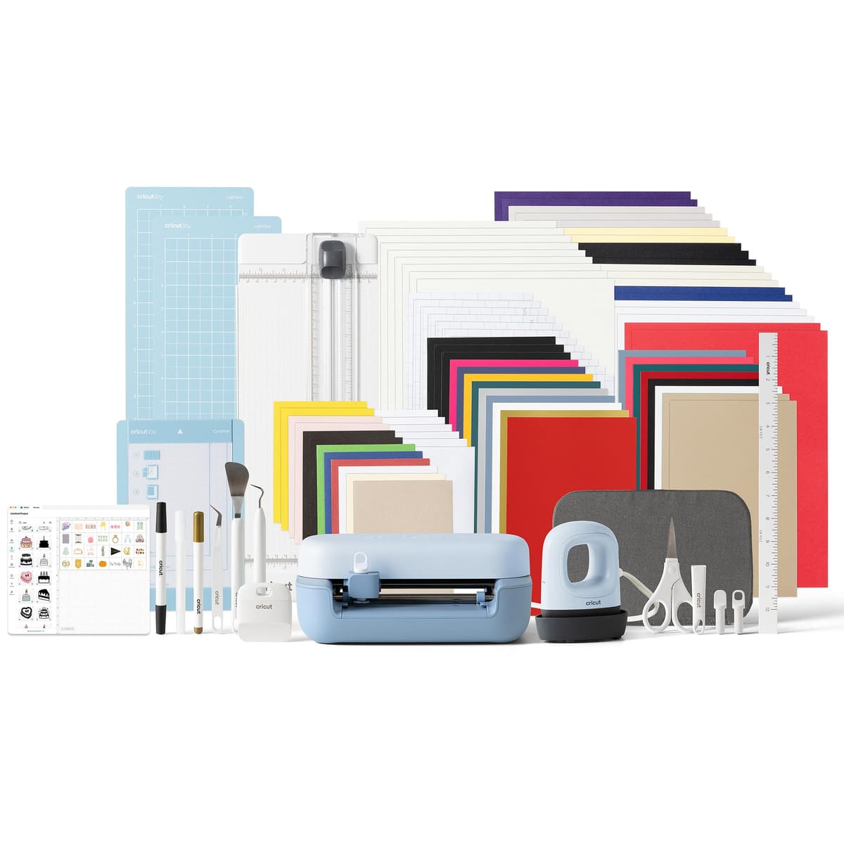 Cricut Joy™ 2 Ultimate Bundle + Contenido digital, Máquina de corte inteligente compacta con prensa térmica para manualidades DIY, tarjetas personalizadas, pegatinas y etiquetas