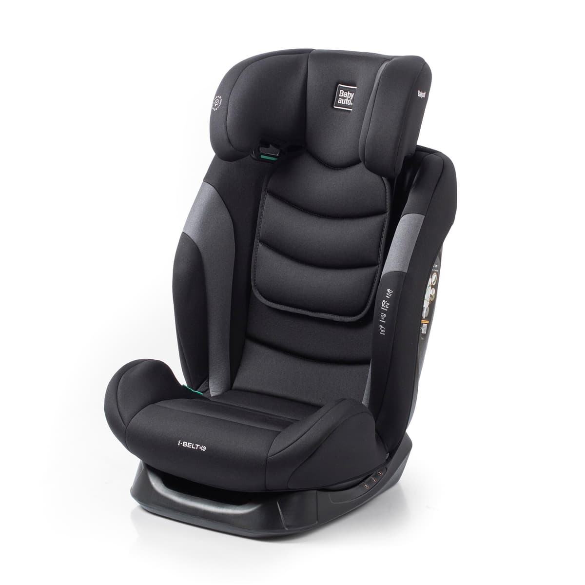 BABYAUTO – Silla de Coche Sokoa iBelt i-Size (3,5-12 Años, 100-150 cm, 15-36 kg) – Sin ISOFIX – Cinturón del Vehículo – Elevador con Respaldo – 3 Posiciones de Reclinado – Protección Lateral – Negro