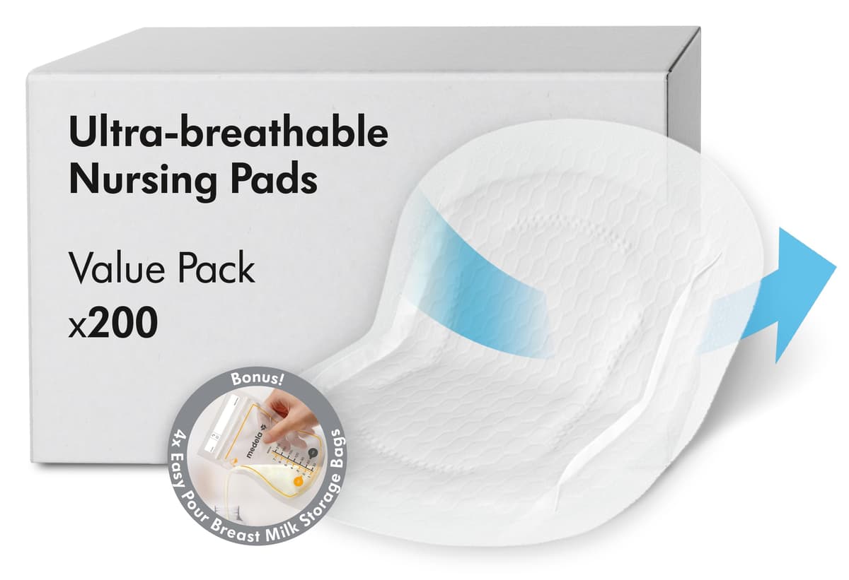 Medela discos absorbentes respirables para la lactancia, diseño discreto para un uso cómodo, paquete de 200
