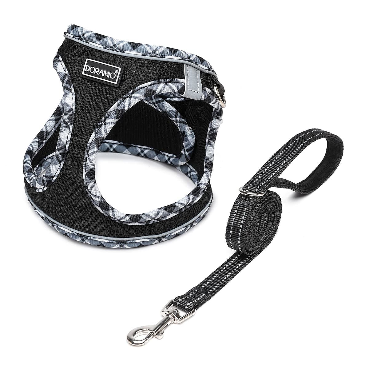Arnés Perro Pequeños, Arnés Antitirones Reflectante Cómodo Transpirable Arneses Chaleco para Perros Pequeños Gatos, Cachorros (S, Negro)