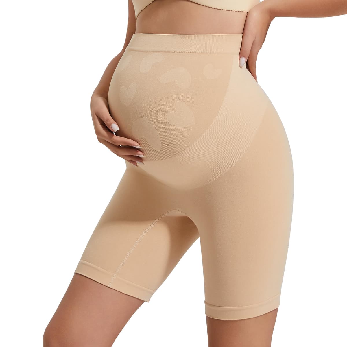 INNERSY Womens Maternity Shorts Over Bump High Waist Anti Chafing Pregnancy Shapewear for Under Dresses