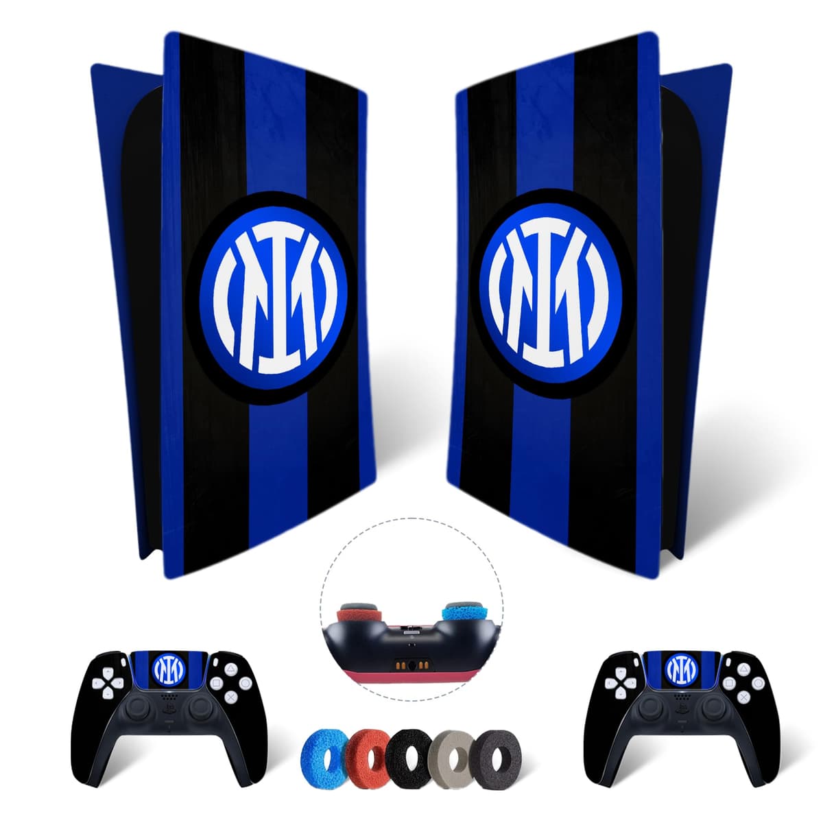 Kit de vinilos Extra Resistentes MaD Vision® para PlayStation 5 (PS5) Digital| Set de vinilos Mate para Consola + 2 mandos - para Inter Diseño