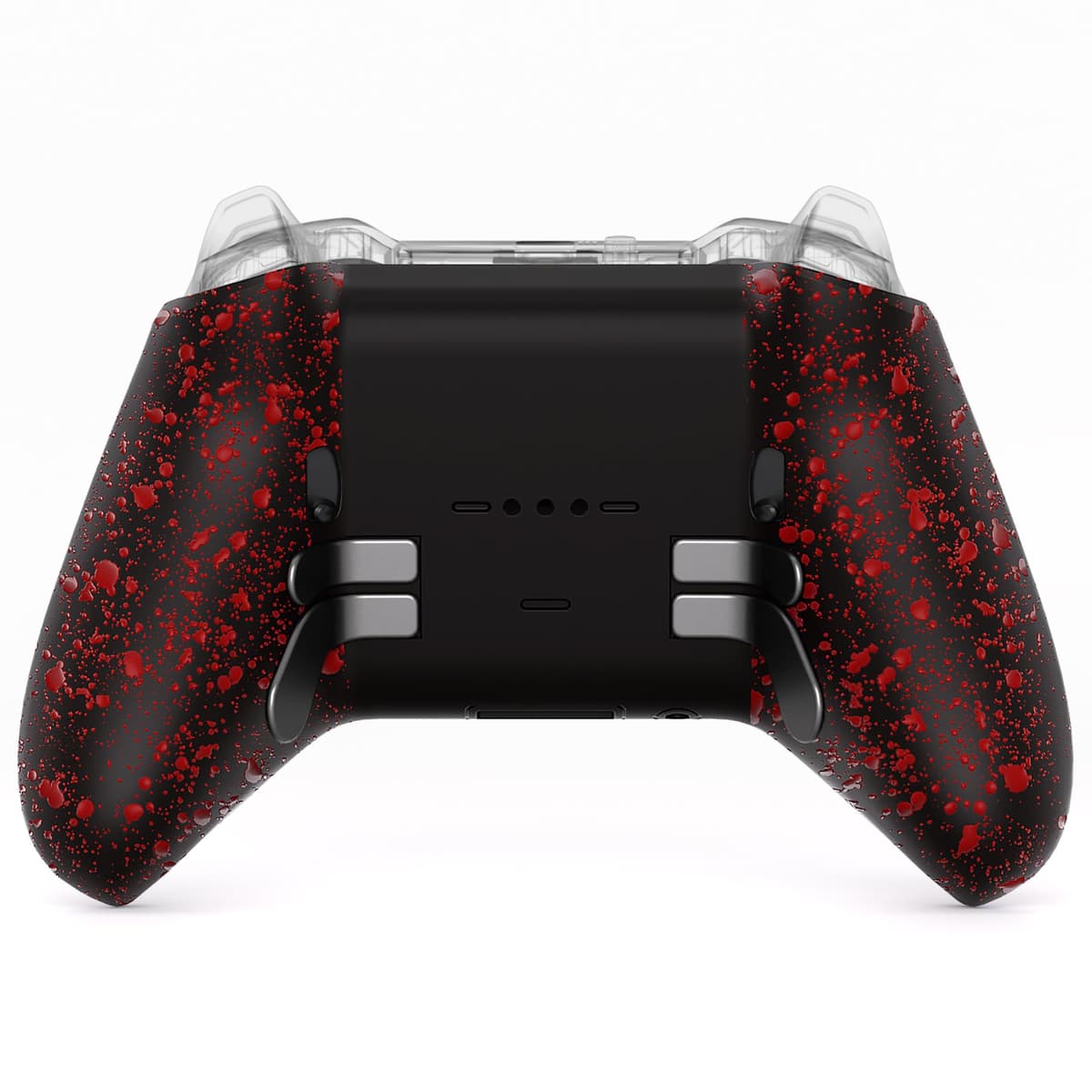 eXtremeRate Replacement Bottom Shell Case for Xbox Elite Series 2 Controller, Textured Red Non-Slip Back Housing Shell, 3D Splashing Cover for Xbox Elite Series 2 Core Wireless Controller Model 1797