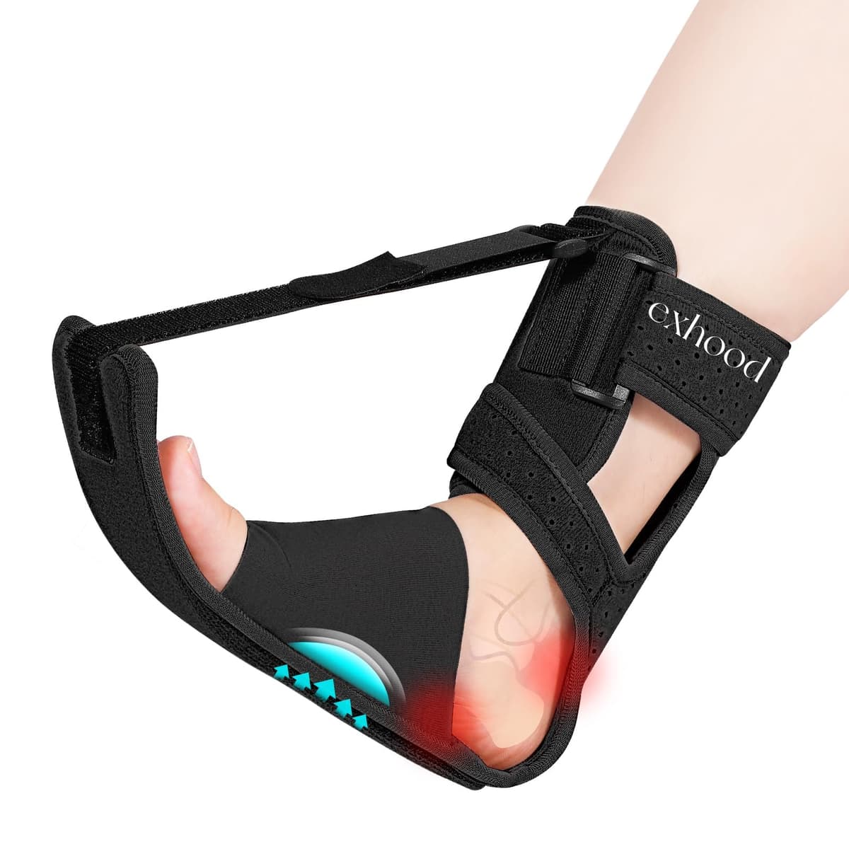 exhood Upgraded Plantar Fasciitis Night Splint, Adjustable Straps Plantar Fasciitis Relief, Supportive Foot Braces with Arch Cushion for Achilles Tendonitis, Foot Drop & Heel Spur Pain Relief Day