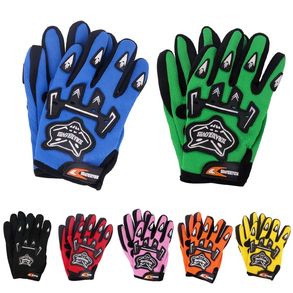 Zorax Black (M - 6cm) Child Kids MX Motocross Gloves Children Dirty Bike Quad Motorcycle Motorbike Gloves