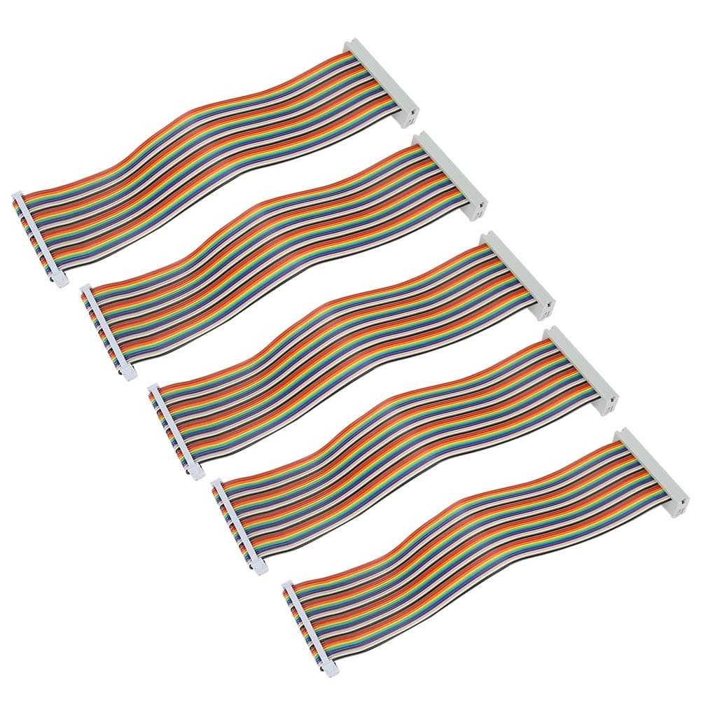 5PCS 20cm GPIO Cable para, Macho a Hembra 40pin Breadboard Jumper Wires Alambre Accesorios de computadora, para T-Board, protoboard, etc.(Colocar)