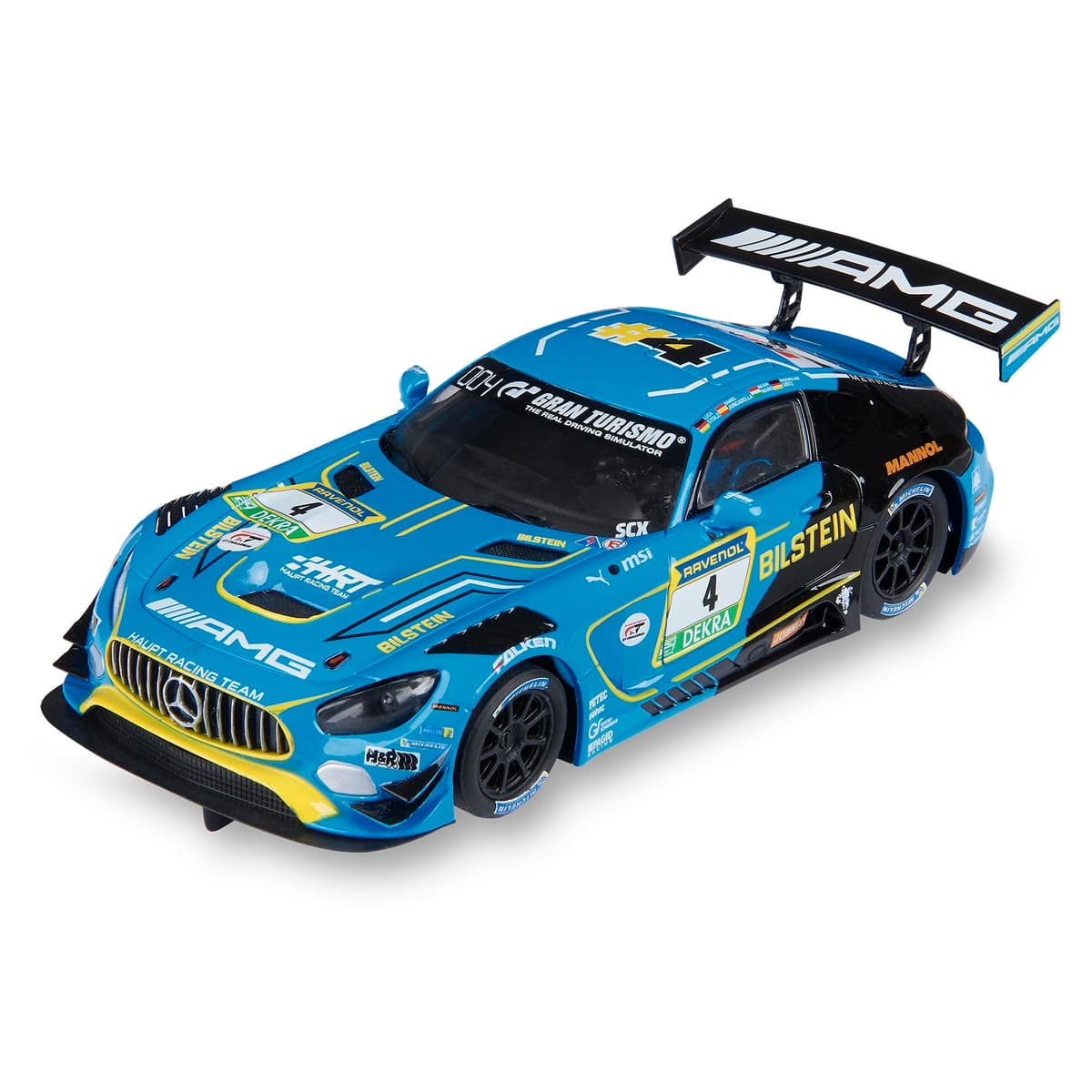 SCALEXTRIC - Vehículo de Carreras Original - Coche Slot - Escala 1:32 (Mercedes AMG GT3 - Blistein)
