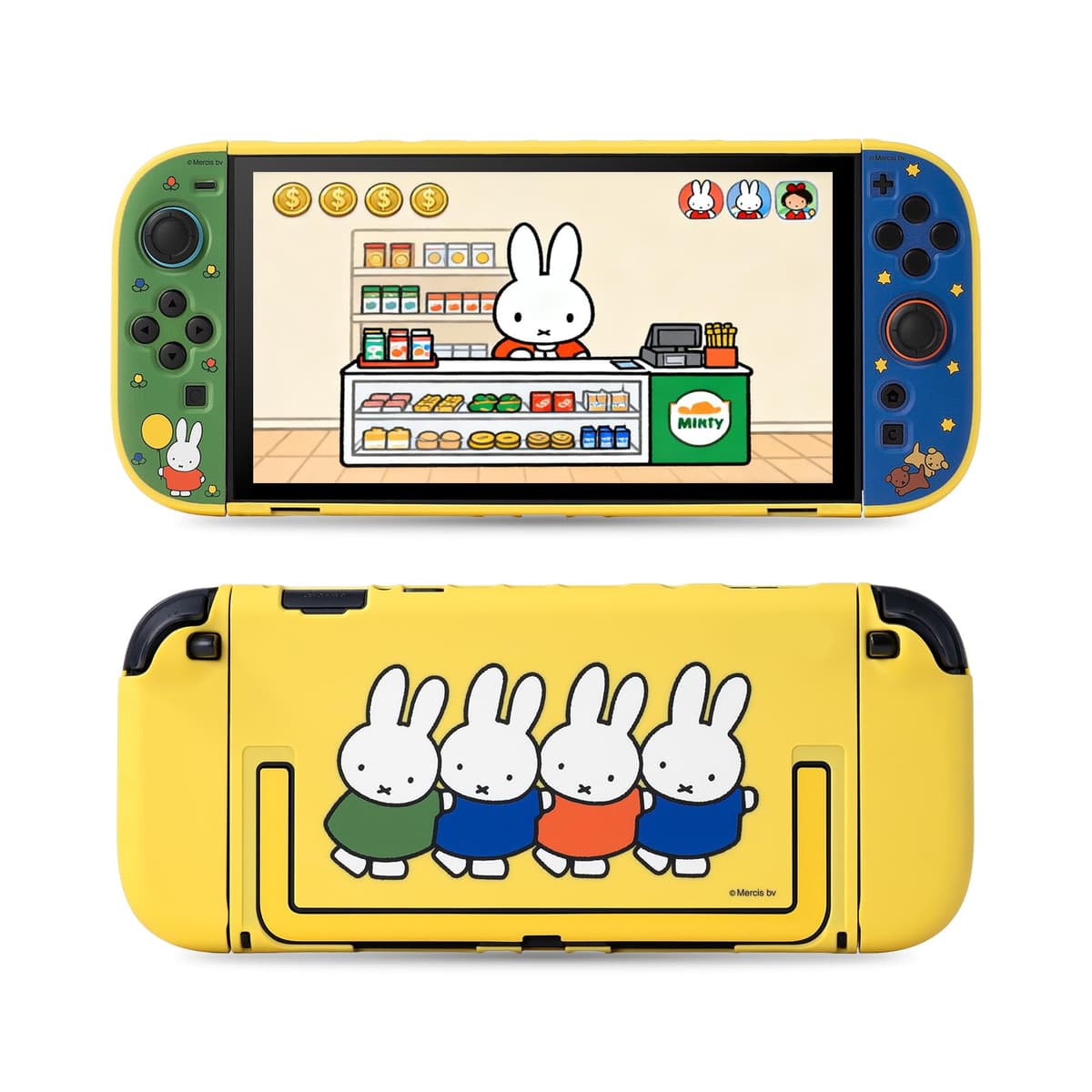 Kuitmor Protective Case Compatible with NS2, Detachable Hollow Shell Anti-Scratche and Shock-Absorption Dockable Hard Shell for Switch 2 Game Console - Vibrant Bunny